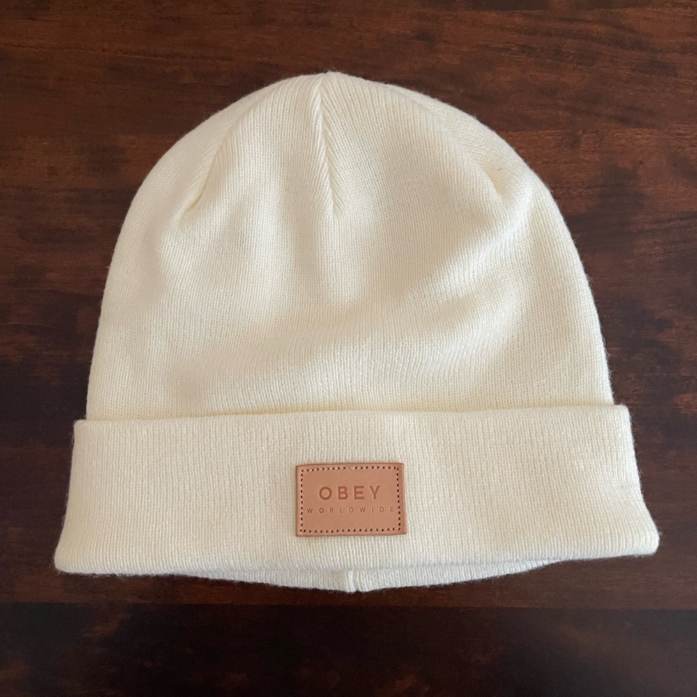 Women’s Obey Briean Off White Unlined Beanie
